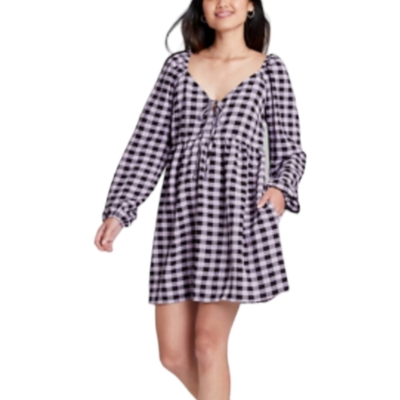 Long Sleeve Tie Front Muse Dress | Wild Fable | Medium - Picture 9 of 11